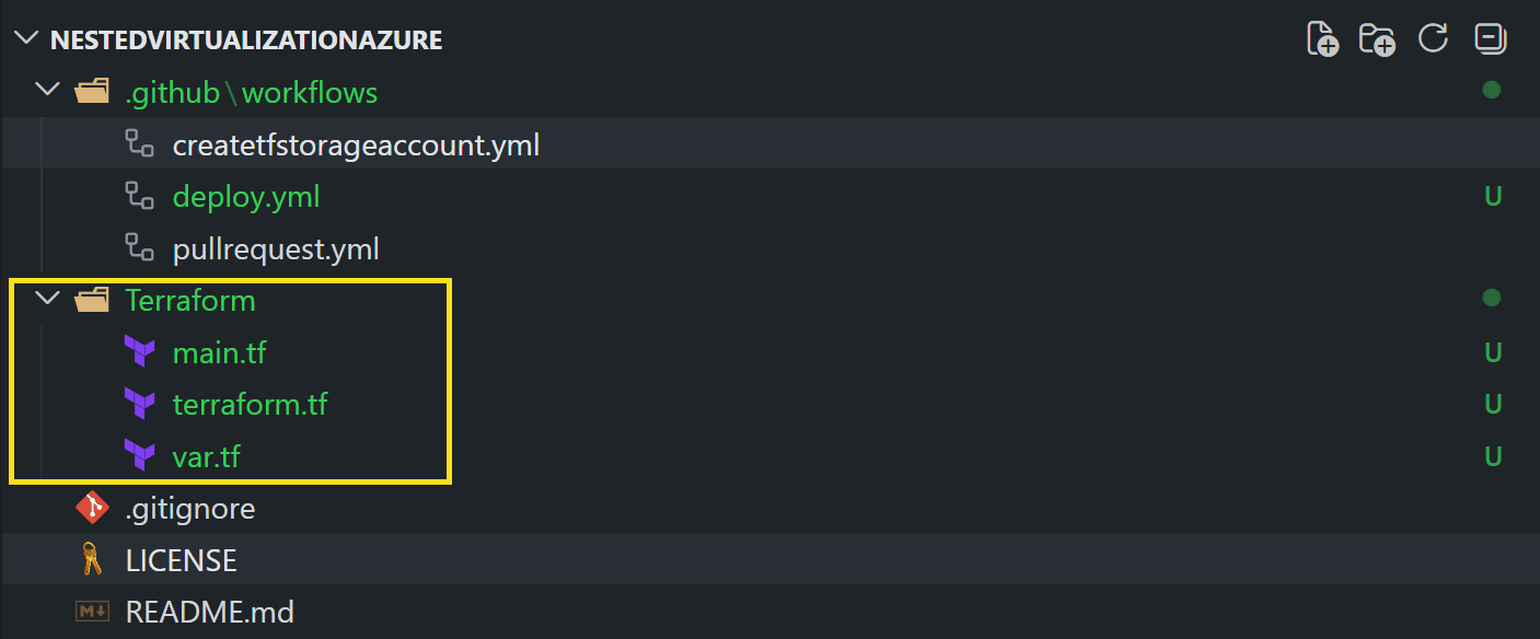 Create Terraform files